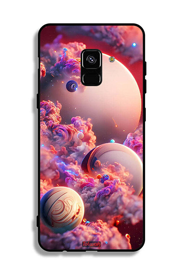 غطاء حماية لهاتف Samsung Galaxy A8 Plus (2018) بتصميم غيوم فنية تجريدية