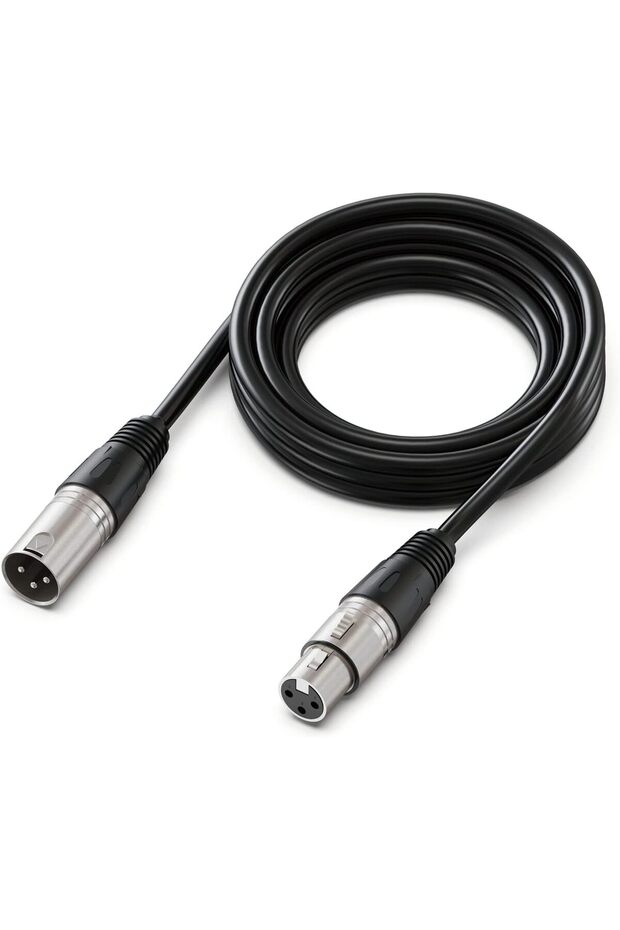 XLR Microphone Cable 10 ft, XLR Male to Female, 3-Pin, Black - L9