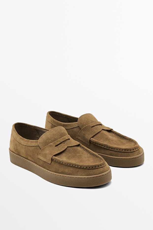 Bantlı kalın süet makosen - 2