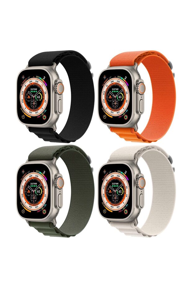 Apple Watch 49mm 46mm 45mm 44mm 42mm |Rugged Nylon Sports Solo Loop Band | Multicolor