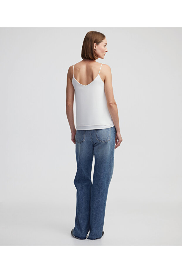 Çift askılı viskoz bluz - 6