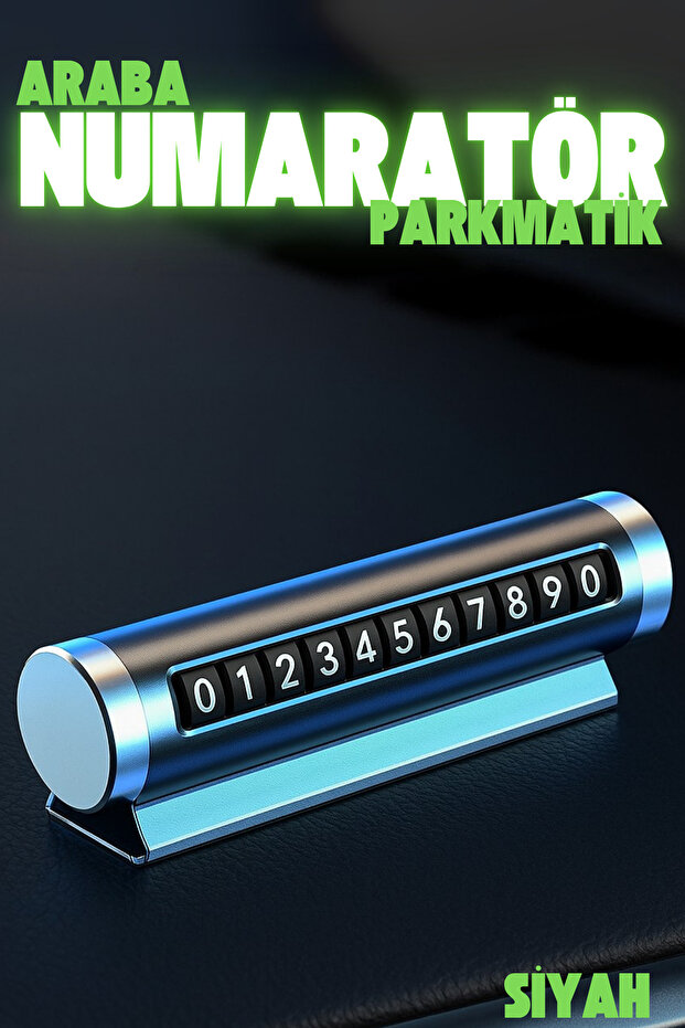 Aluminum Flip Car Interior Parking Phone Number Plate Compatible with All Vehicles Parkingmatic Black