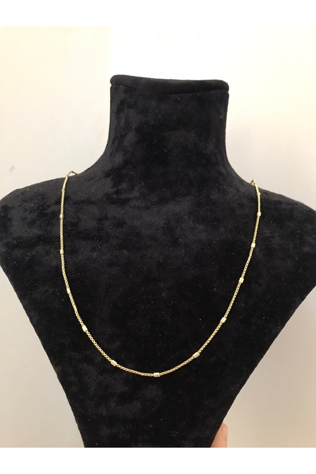 Mini Brass Model Gold (Yellow) Shiny Shiny Anti-Stain Necklace