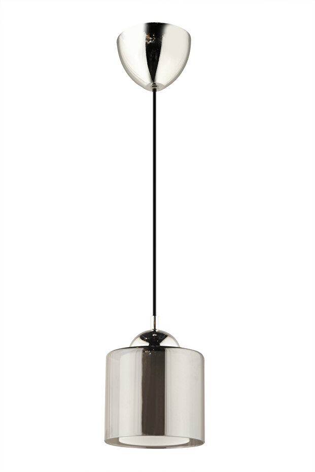 Nisa Luce Linea Tekli Çift Camlı Avize - Füme cam - 2