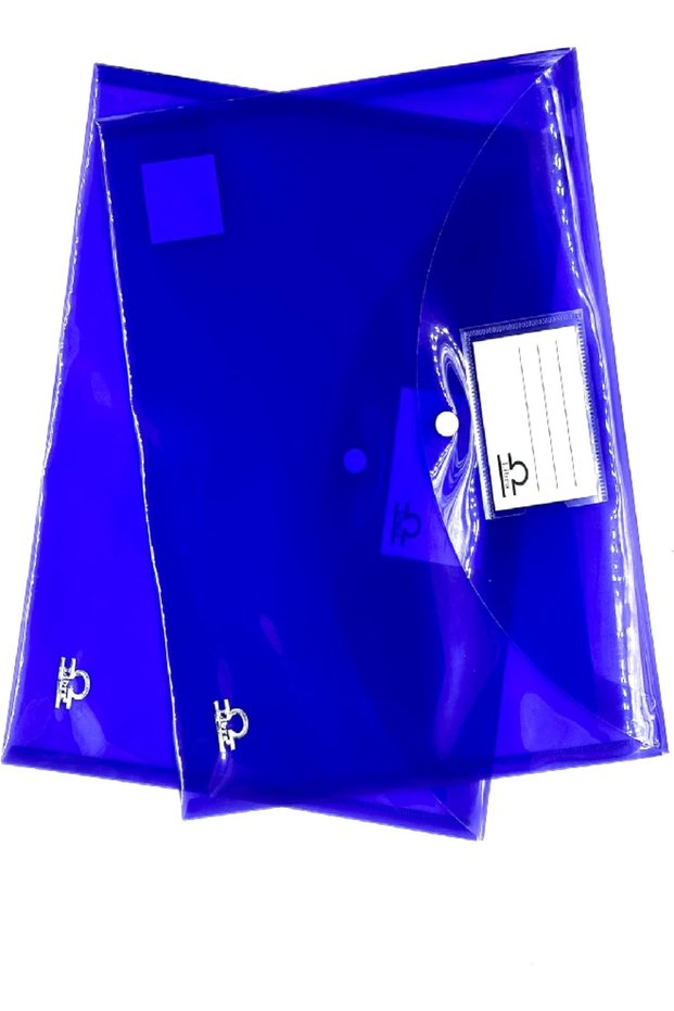 RAHALIFE Envelope Button Bag | Foolscap Size | 200 Micron | 4 Pcs | Assorted Colors | Secure Files