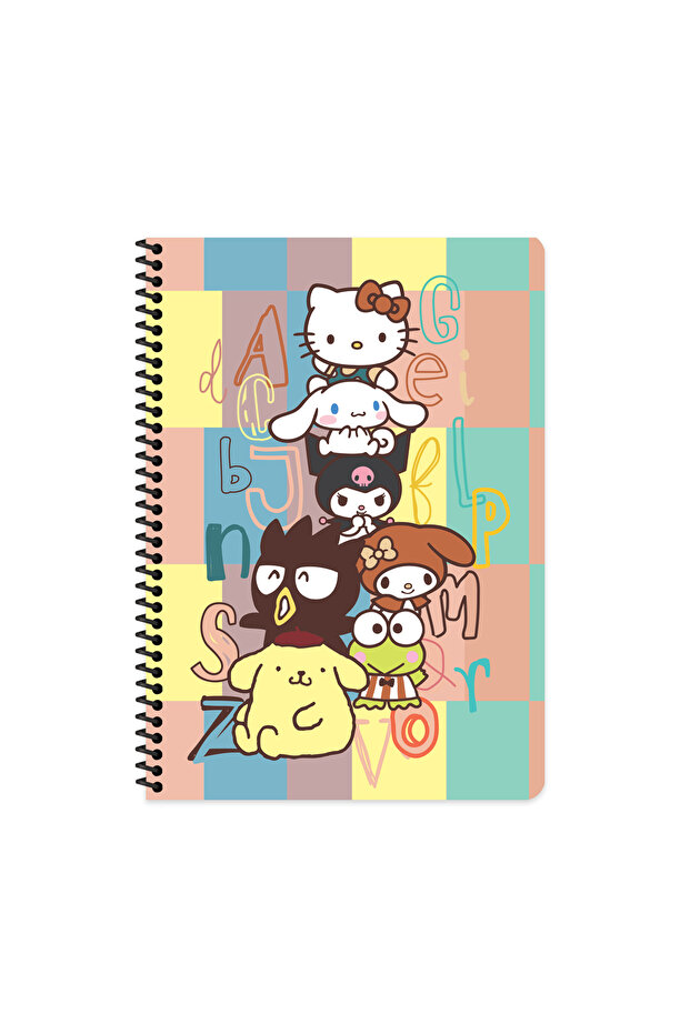 Keskin Color Hello Kitty and Friends Striped Notebook | 16.5 X 22.5 cm | Spiral – 80 Sheets