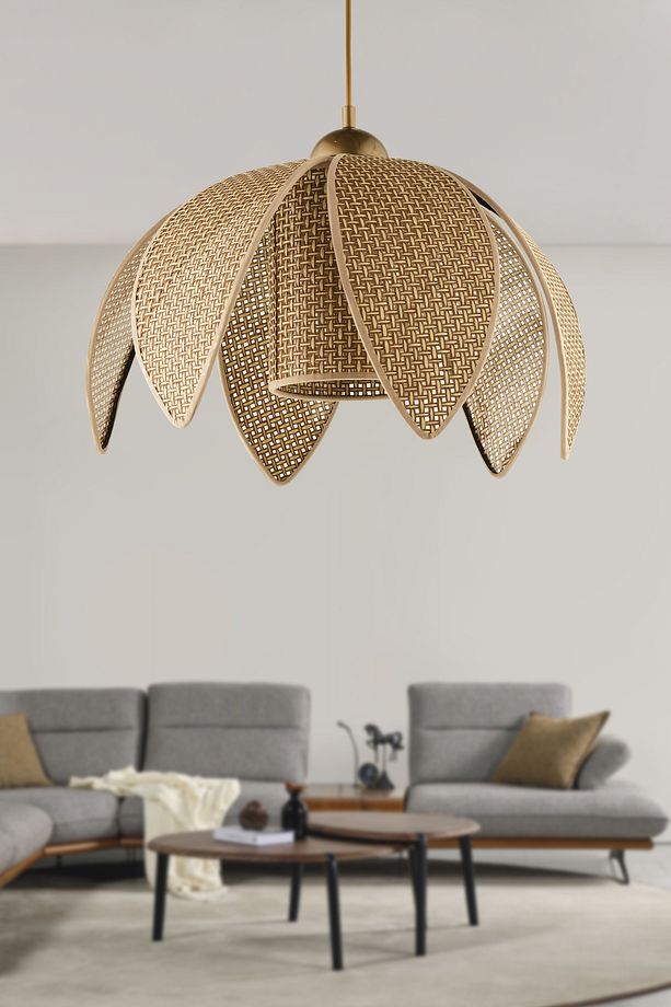 Nisa Luce Nilüfer Tekli Hasır Avize-Kahve - 2