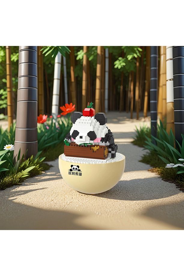 Sunster Company™ Panda Tembel|Kore Tarzı Sallanan Kendin Yap Yapı Blokları Seti–569 Parça|14x7x18 cm - 3