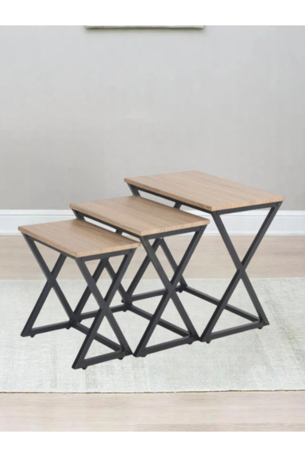 طقم طاولات خدمه متدرج بالوان مختلفة - 1