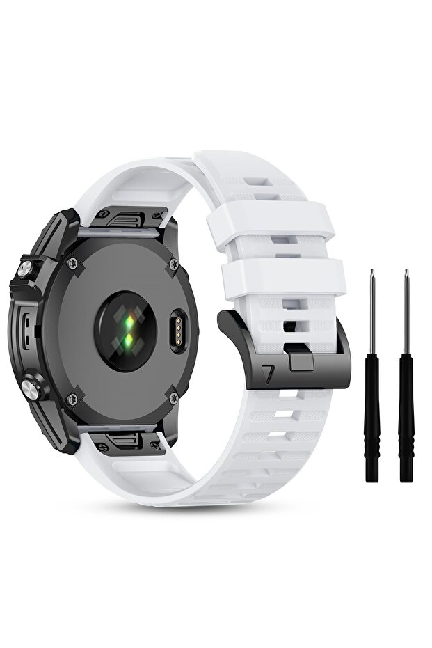 Silicone Bands For Garmin Fenix 7X | Fenix 6X 5X 5P 5 Plus 6X Pro 3-White