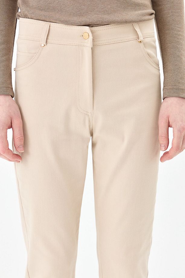 Dar Paça Kanvas Pantolon Bej - 4