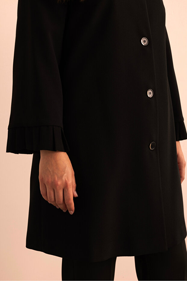 قبعة بتفاصيل مطوية على الأكمام - 6