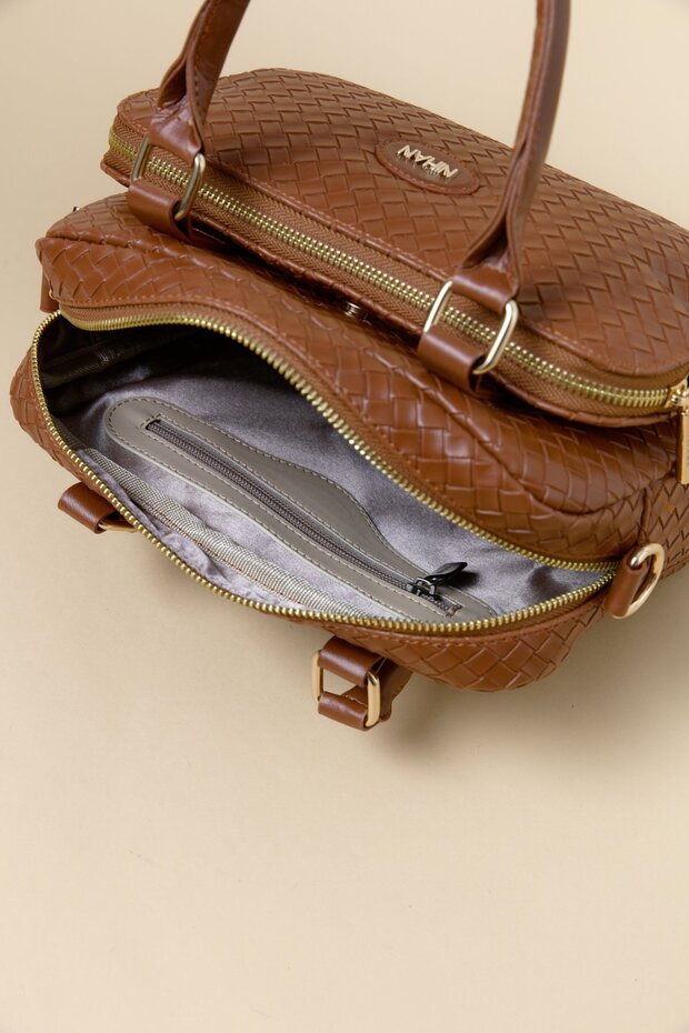 Çift Gözlü Satchel Çanta Taba - 4