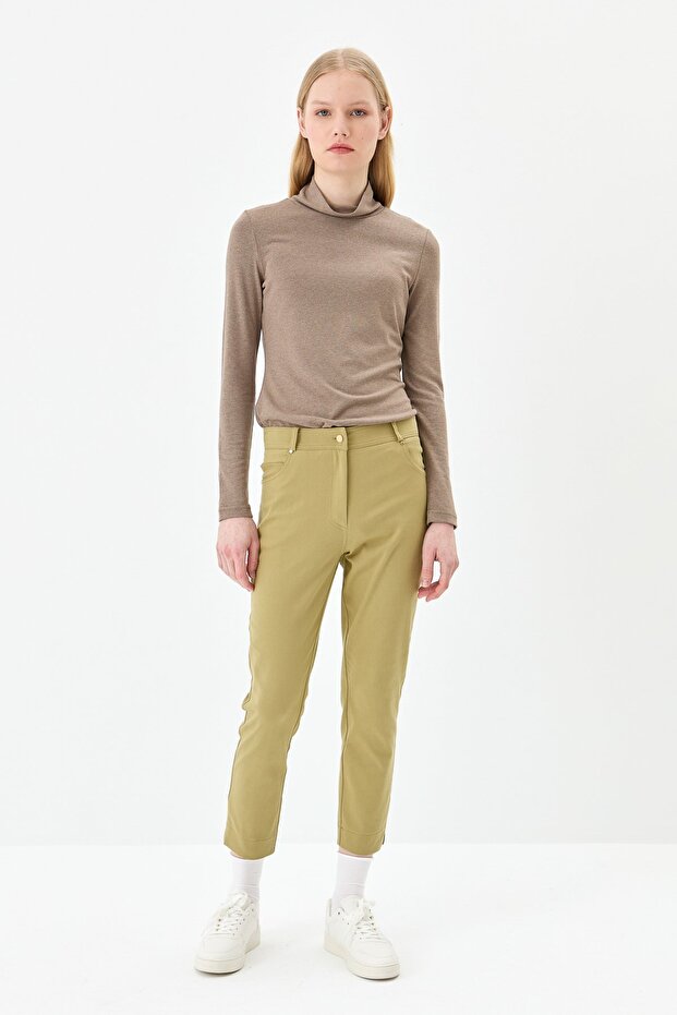 Dar Paça Kanvas Pantolon Olive - 2