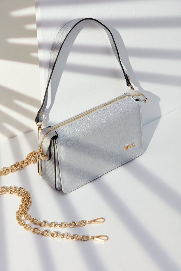 Çapraz Askılı Çanta Gümüş - 3