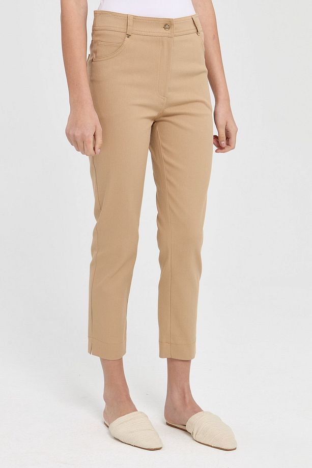 Dar Paça Kanvas Pantolon Camel - 3