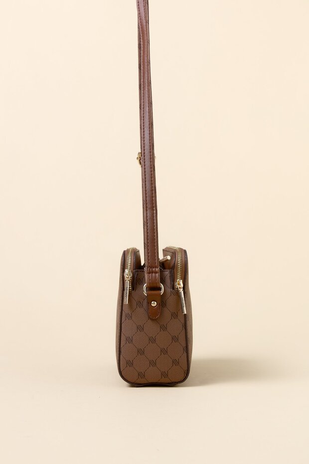 Dokulu Çapraz Askılı Çanta Taba - 2