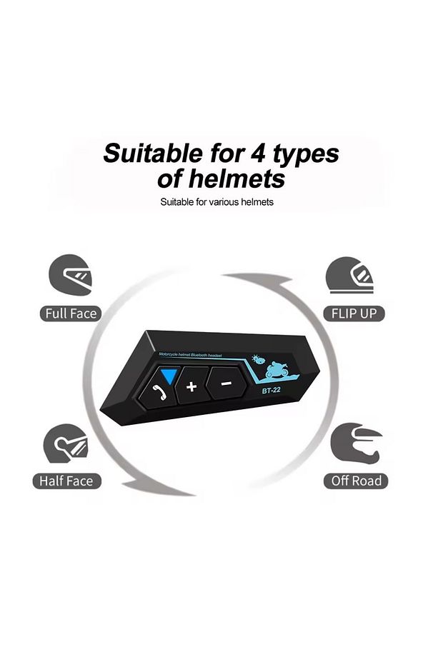 BT22 Intercom Bluetooth Kask Kulaklık – Motor Kurye ve Sürücüler İçin, Su Geçirmez, Gürültü Önleyici - 8