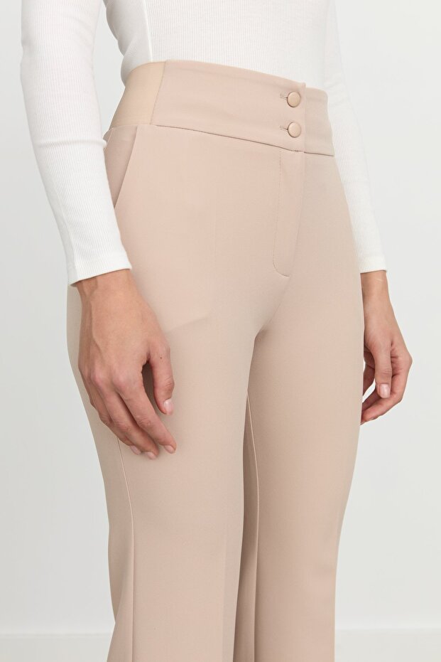 İspanyol Paça Pantolon Taş - 3