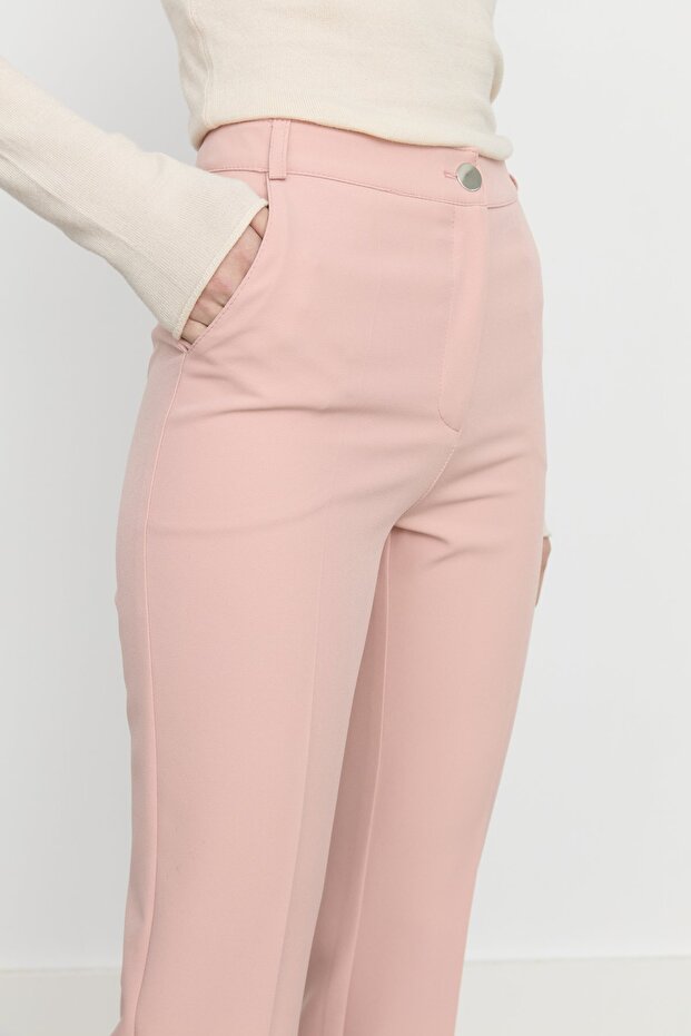 Ütü İzli İspanyol Paça Pantolon Somon - 7