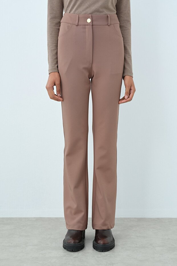 İspanyol Paça Pantolon Vizon - 3