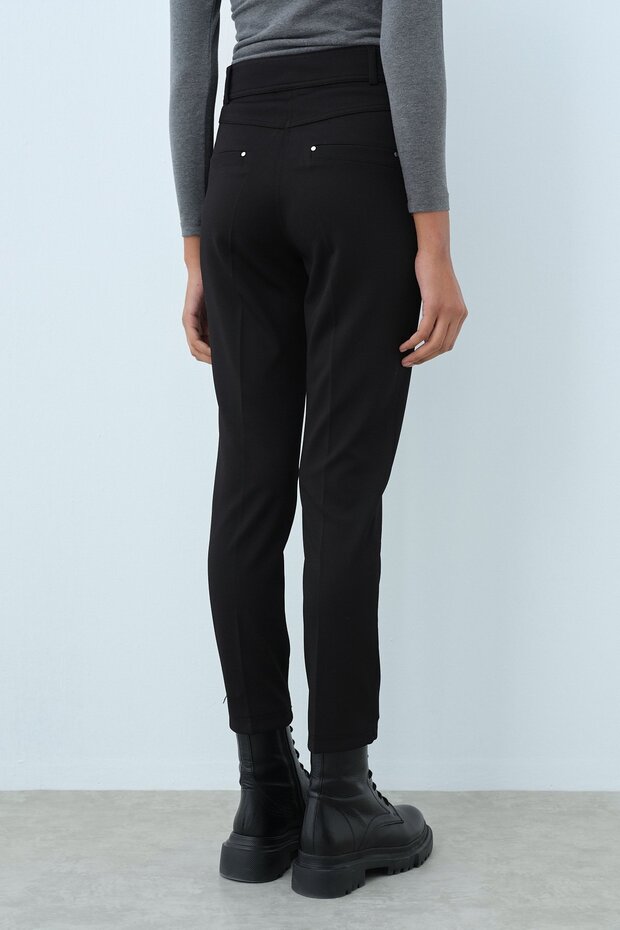 Basic Dar Paça Pantolon Siyah - 3