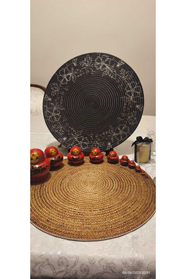 Placemat Runner 6-Piece Presentation Plate Dowry Set Knitted Plate Bottom Fireproof