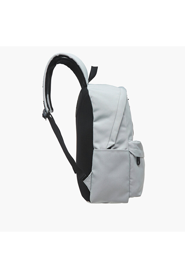Solid Backpack with Adjustable Straps and Zip Closure - 32x17x42 cms - 3