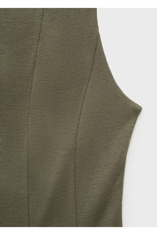 Pileli evaze elbise - 6