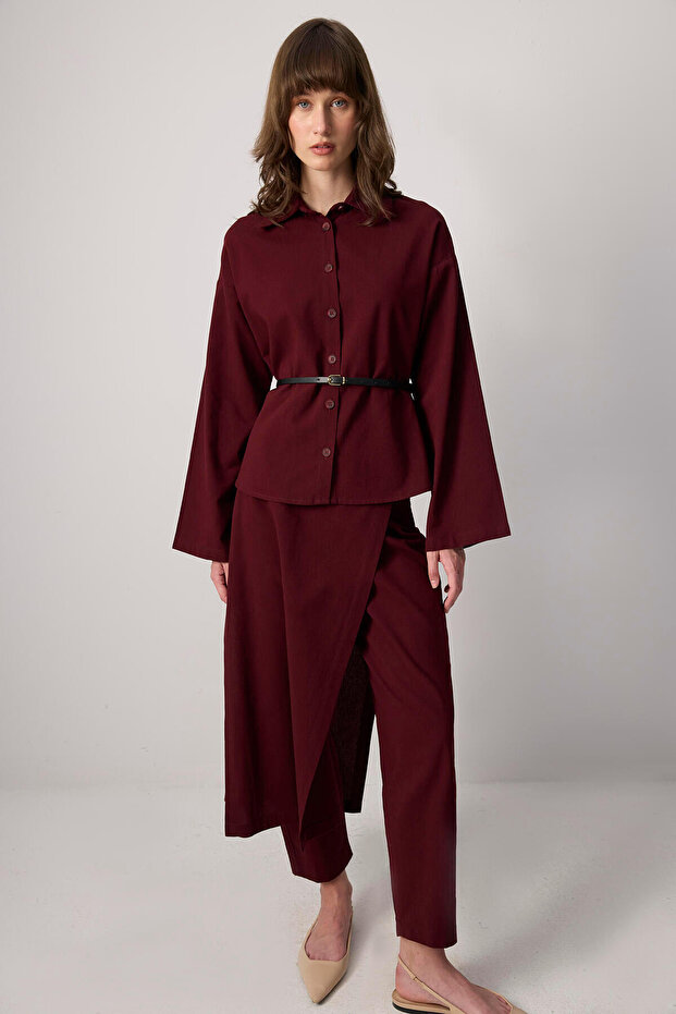 NATURAL TEXTURED SHIRT PANT SET