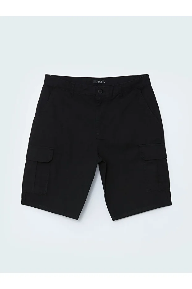 XSIDE Standart Kalıp Gabardin Erkek Kargo Şort - 5