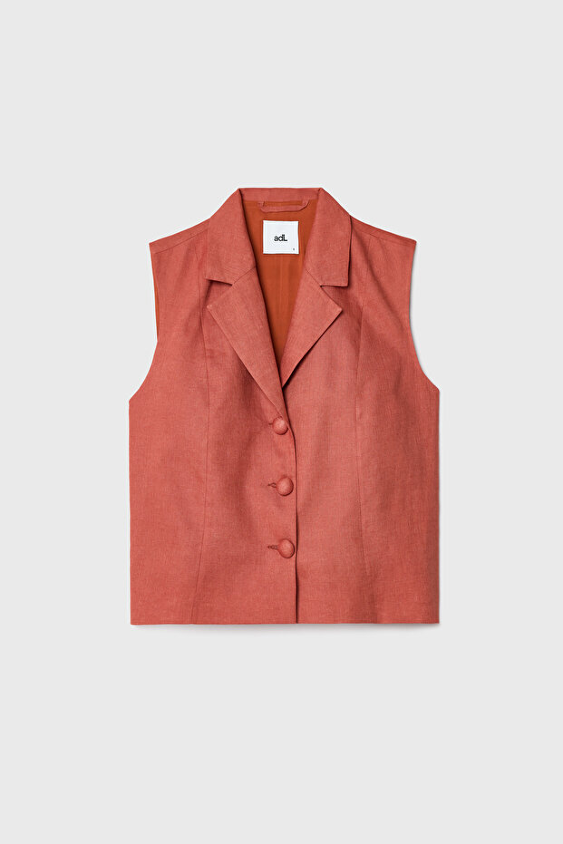 Crop Düğmeli Yelek - 6