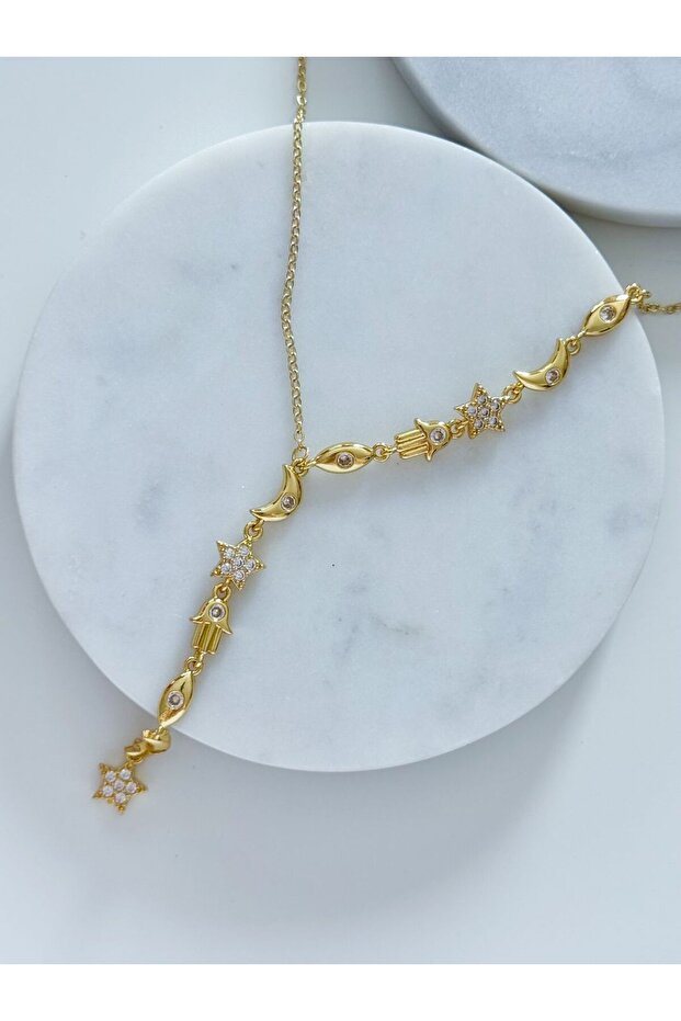 Steel Luck Y Necklace