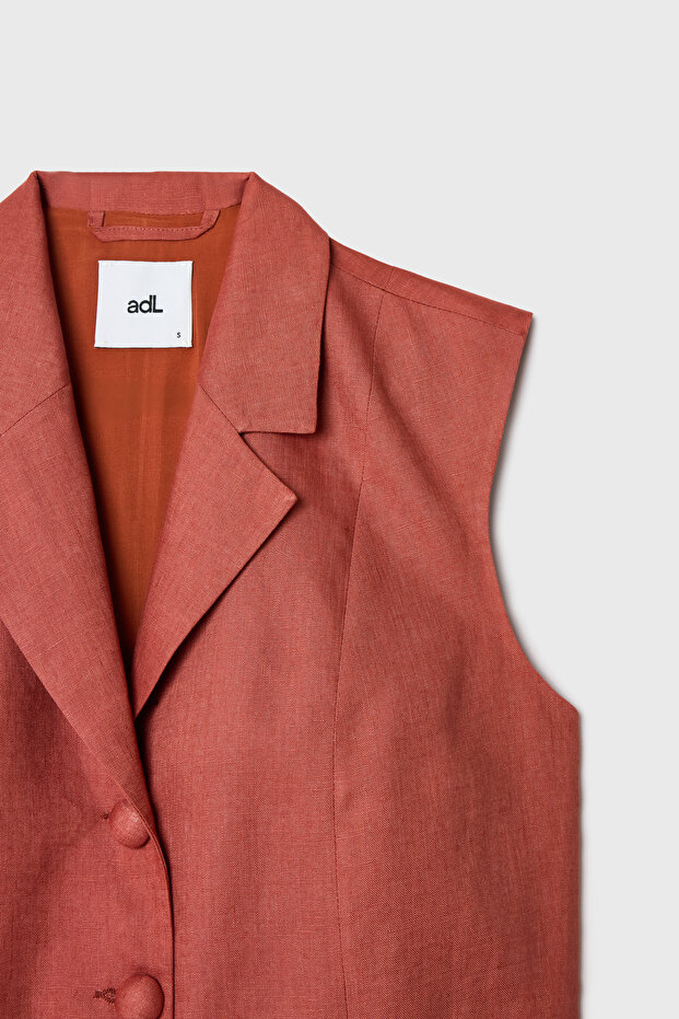 Crop Düğmeli Yelek - 7