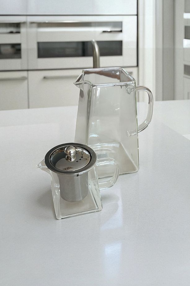 Borosilikat Isıya Dayanıklı Cam Kare Demlik Cici Kare Çaydanlık 1650 ML - 7