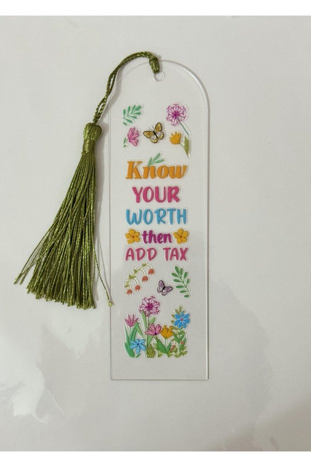 Acrylic Book Marks with Tassels Mottos 1 Piece
