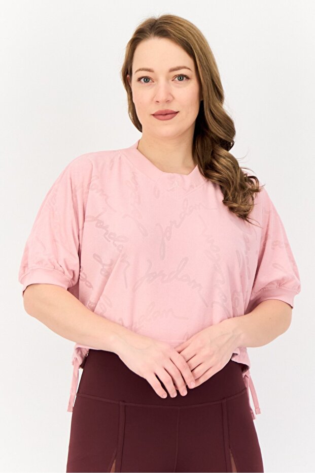 Women Sportswear Fit Short Sleeve Training Top, Pink
