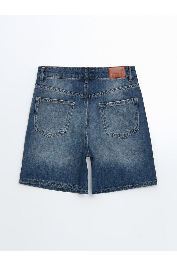 Yüksek Bel Ekstra Dar Fit Kadın Jean Şort - 6