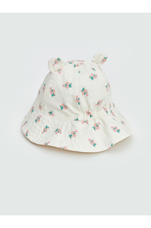Çiçek Desenli Kız Bebek Bucket Şapka - 3