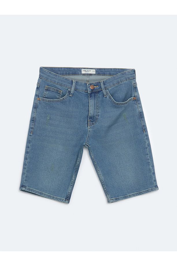 Skinny Fit Erkek Jean Şort - 5