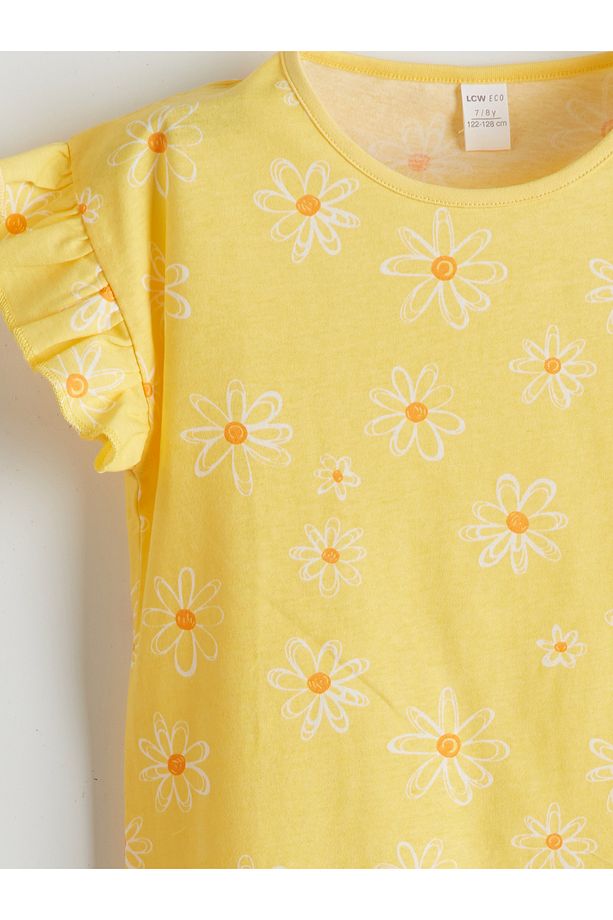 Bisiklet Yaka Kız Çocuk Şortlu Pijama Takımı - 6