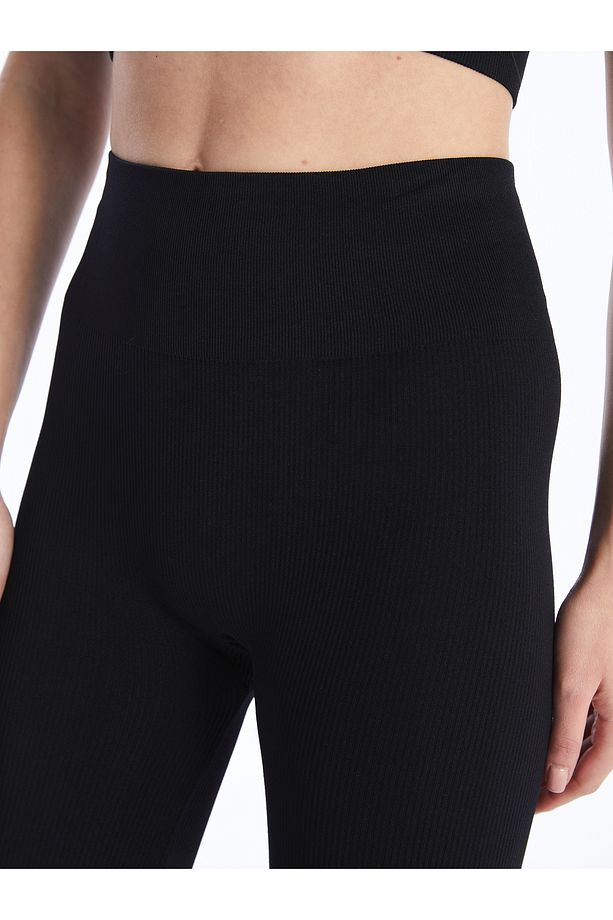 Beli Lastikli Düz Seamless Kadın Şort Tayt - 5