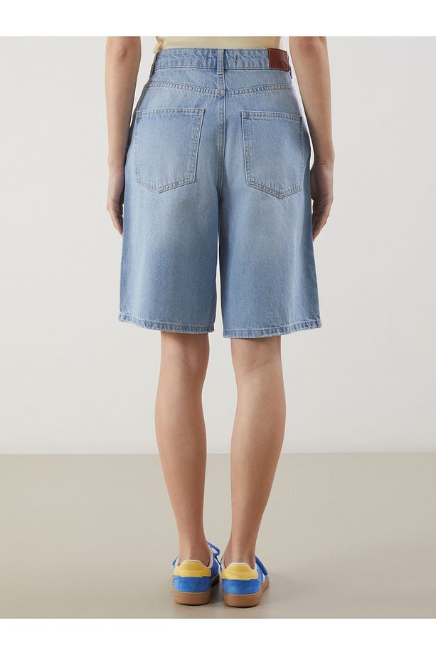 Bermuda Fit Kadın Jean Şort - 4