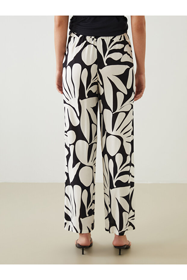 Gemusterte Damenhose mit elastischem Bund - 4
