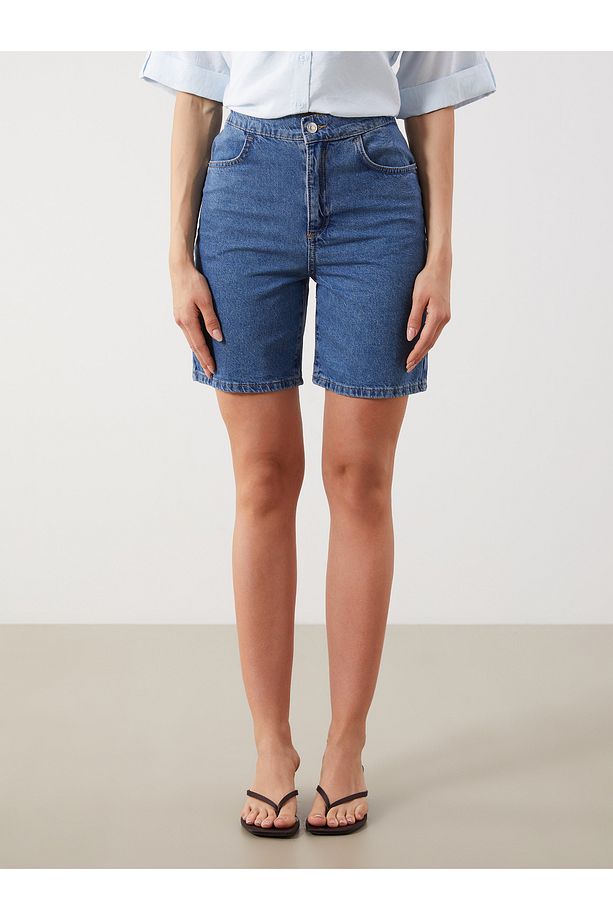 Bermuda Fit Kadın Jean Şort - 2
