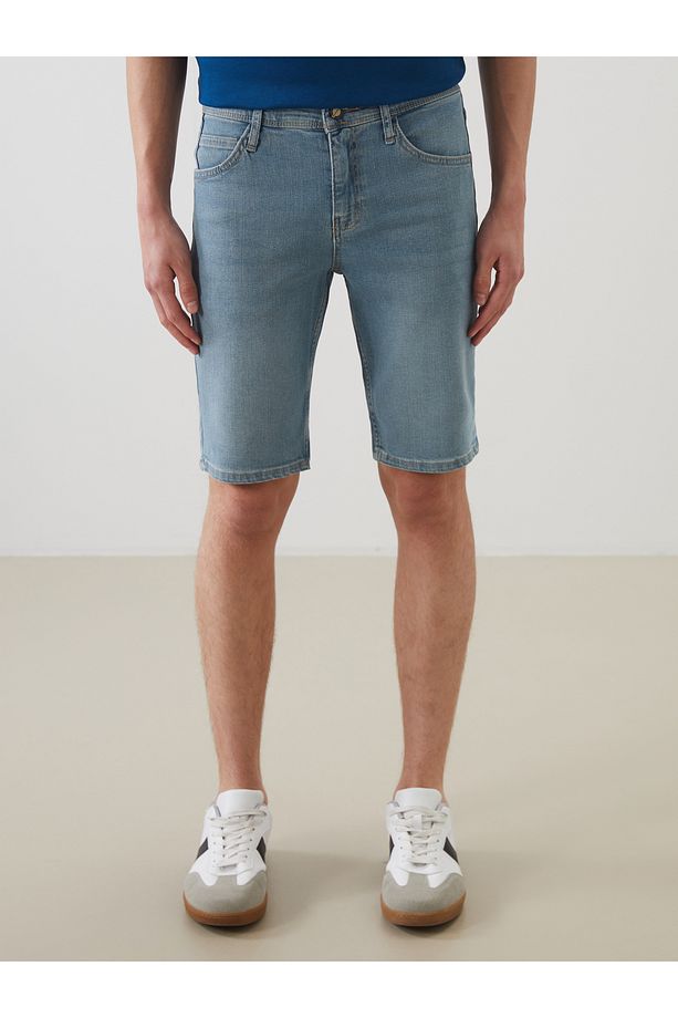 Süper Skinny Fit Erkek Jean Şort - 2