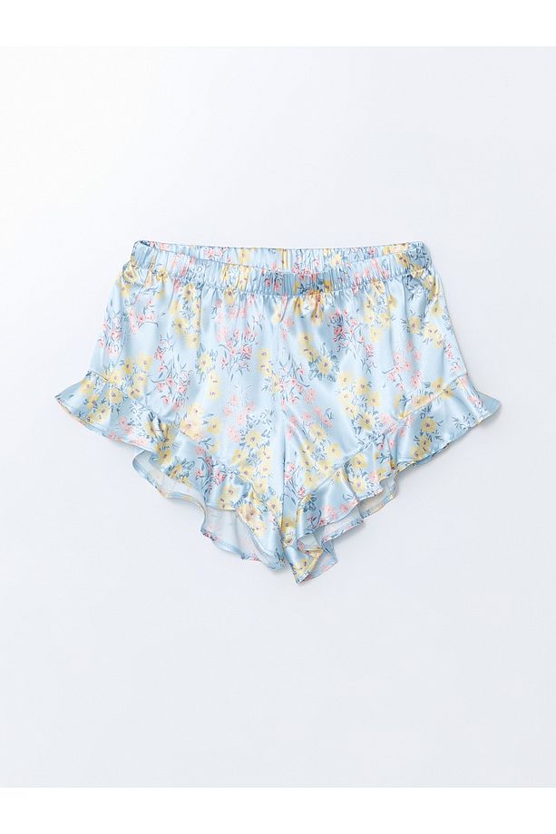 V Yaka Saten Kadın Şortlu Pijama Takımı - 8