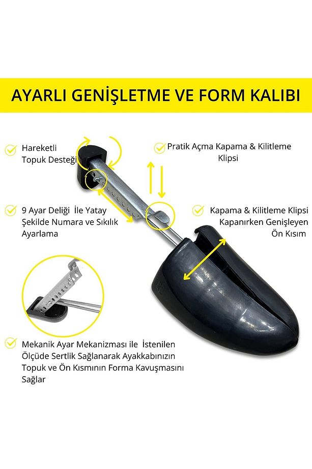 Ayakkabı Genişletme ve Form Kalıbı, 42-46, Pratik Ayarlanabilir, 1 Çift - 3