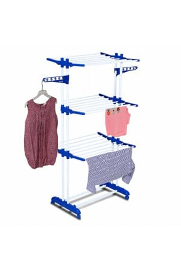 Vertical Clothes Drying Rack with 3 Drying Levels - 7