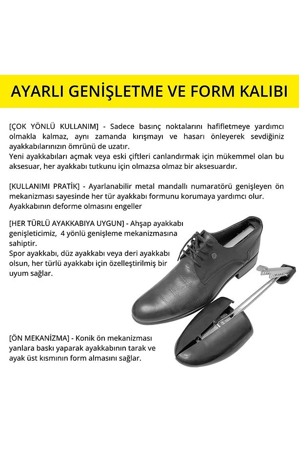 Ayakkabı Genişletme ve Form Kalıbı, 42-46, Pratik Ayarlanabilir, 1 Çift - 5